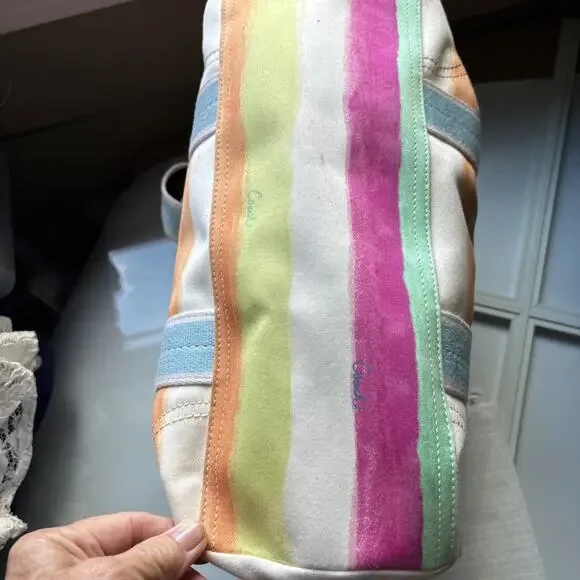 Coach Y2K Water Color Hampton tote canvas hand shoulder Bag Purse 10067 - Picture 16 of 16